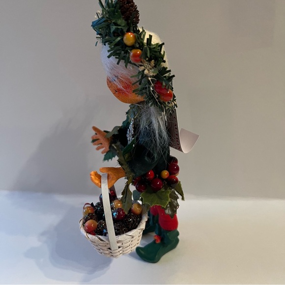 Annalee Mobilitee Doll Christmas Thimbles Elfin "Laurel" Wreath Maker Wood Box - Picture 7 of 15